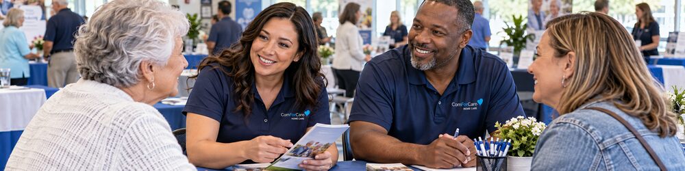 ComForCare North San Diego representatives connecting with community members at a local event