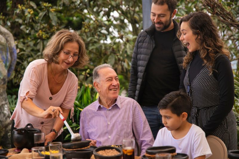 Family eating together