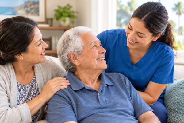 couple with caregiver