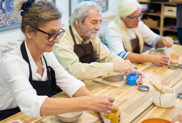 seniors in cooking class