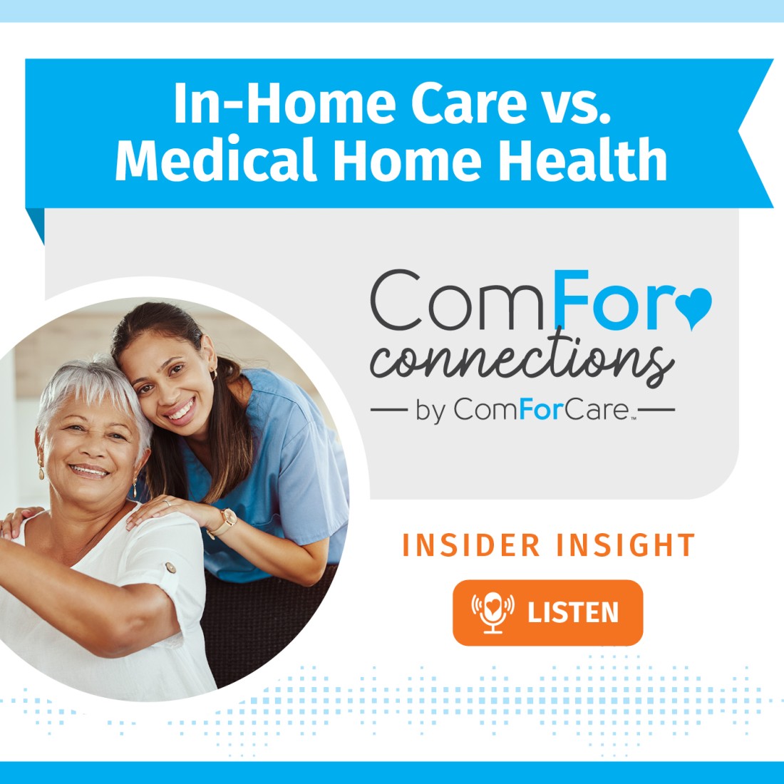 Home Care Podcast | Home Care Resources | ComForCare - CFC_Social_Media_Graphic__In-Home_Care_vs