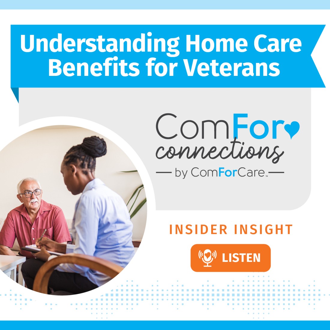 Home Care Podcast | Home Care Resources | ComForCare - Social_Media_Graphic__Understanding_Home_Care_Benefits_for_Veterans