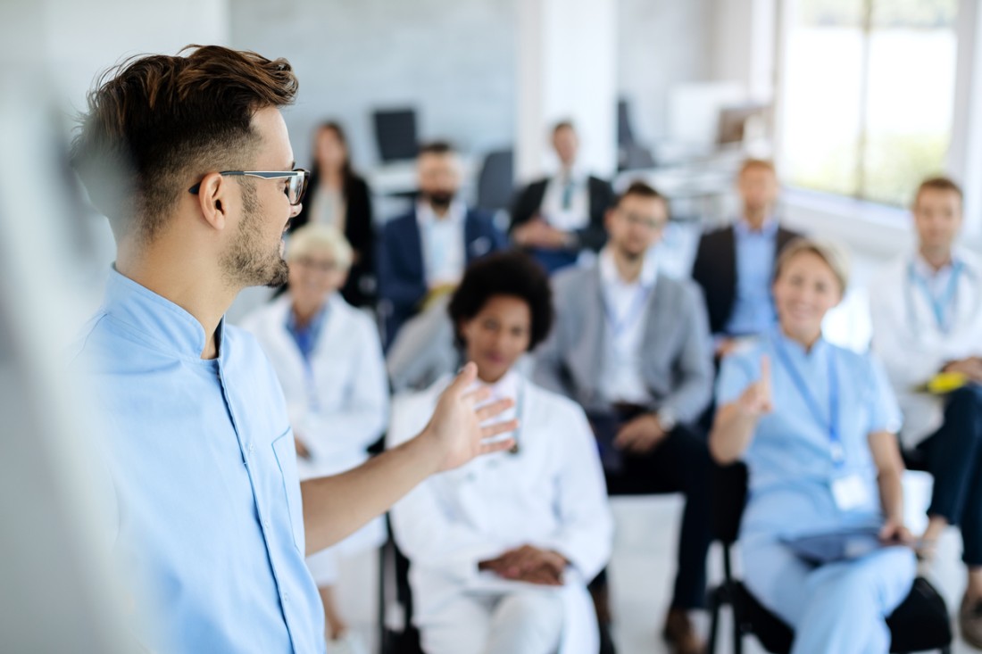 A senior care training program in a classroom setting