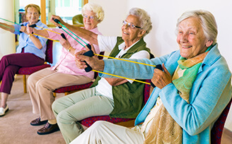 Senior women doing exercise activity