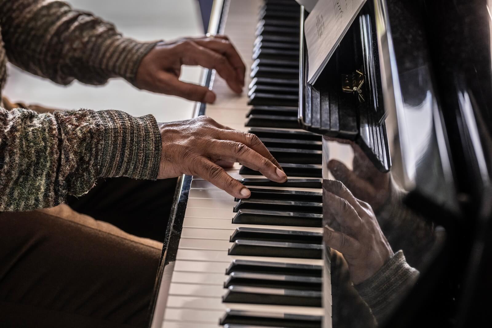 Senior Playing Piano