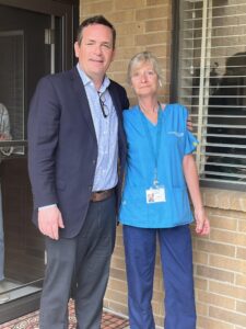 Dave with a caregiver